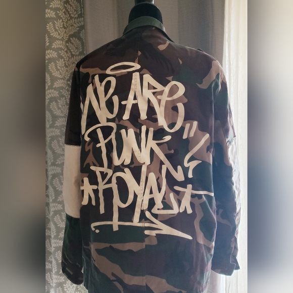 Men's Punk Royal Denim Camouflage Jacket - size S - Picture 2 of 7